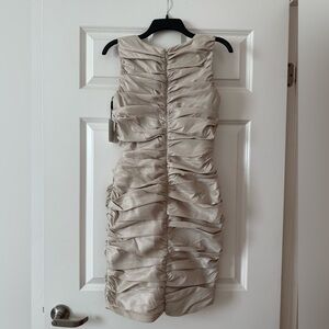 Calvin Klein Cream Ruched Mini Dress